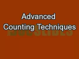 Advanced Counting Techniques