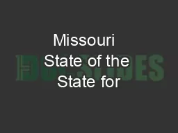 Missouri  State of the State for