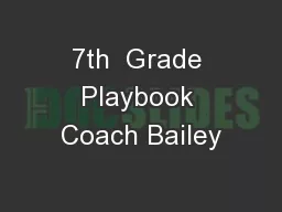 7th  Grade Playbook Coach Bailey