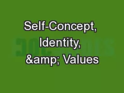 Self-Concept, Identity, & Values