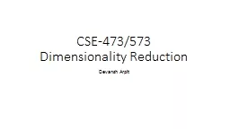 CSE-473/573 Dimensionality Reduction