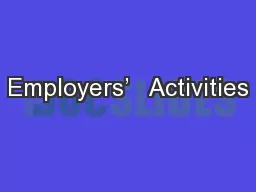 Employers’   Activities