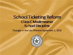 School Ticketing Reform Class C Misdemeanor