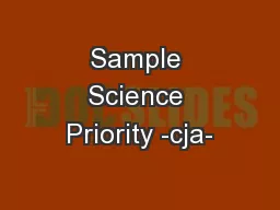 Sample Science Priority -cja-
