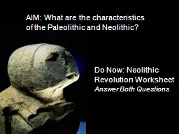 Do Now: Neolithic Revolution Worksheet