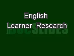 English Learner  Research