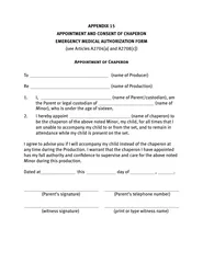 APPENDIX  APPOINTMENT AND CONSENT OF CHAPERON EMERGENC
