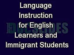 Title III Language Instruction for English Learners and Immigrant Students