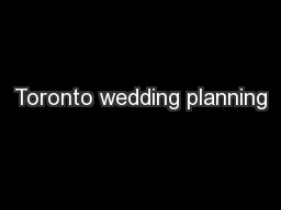 Toronto wedding planning