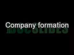 Company formation