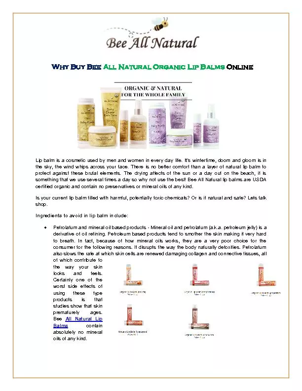 PDF-All Natural Lip Balms