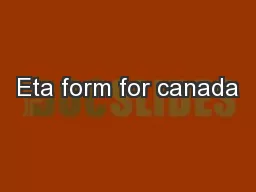 Eta form for canada