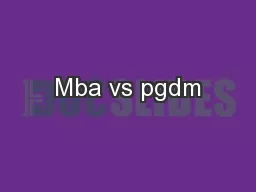 Mba vs pgdm