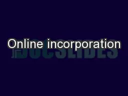 Online incorporation