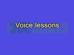 Voice lessons