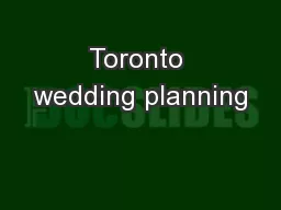 Toronto wedding planning