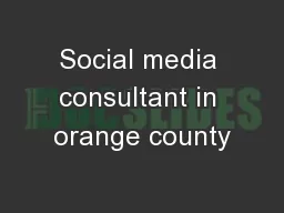 Social media consultant in orange county