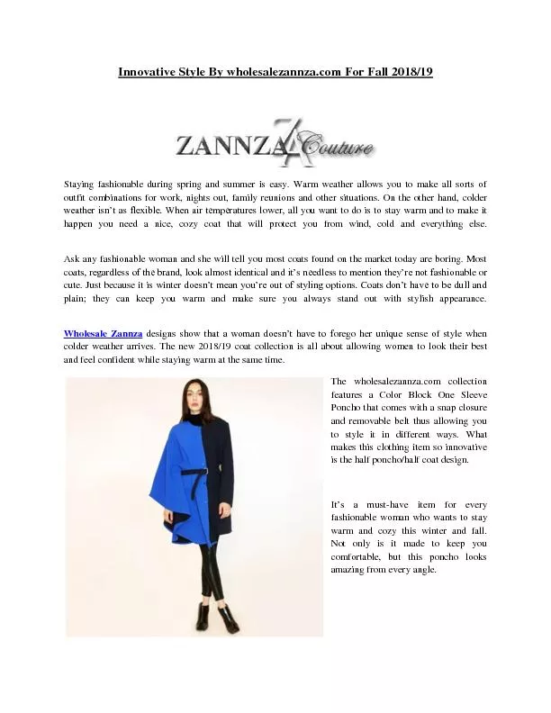 Innovative Fashion Clothing Style At Wholesale Zannza