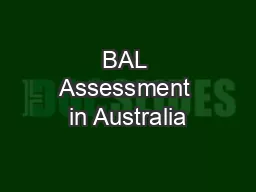 BAL Assessment in Australia