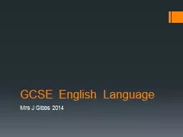 GCSE English Language Mrs J Gibbs 2014