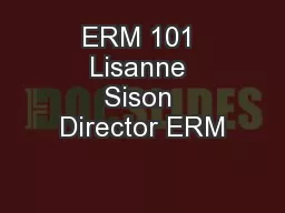 ERM 101 Lisanne Sison Director ERM