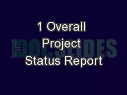 1 Overall Project Status Report