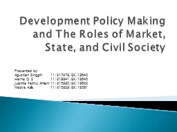 Development Policy Making and The Roles of Market, State, and Civil Society