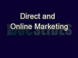 Direct and Online Marketing