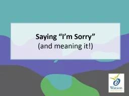 Saying “I’m Sorry”