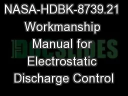 NASA-HDBK-8739.21 Workmanship Manual for Electrostatic Discharge Control