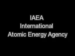 IAEA International Atomic Energy Agency