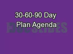 30-60-90 Day Plan Agenda