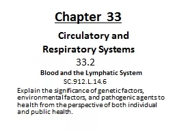 Chapter 33 			     Circulatory and