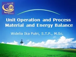 Unit Operation and Process