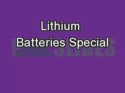 Lithium Batteries Special