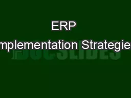 ERP Implementation Strategies