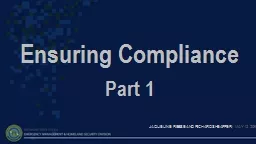 Ensuring Compliance Part 1