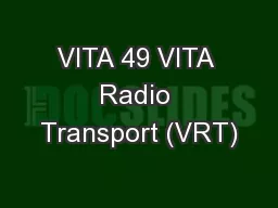 VITA 49 VITA Radio Transport (VRT)