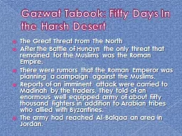 Gazwat  Tabook : Fifty Days In the Harsh Desert