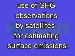 Guidebook on use of GHG observations by satellites  for estimating surface emissions: