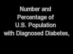 Number and Percentage of U.S. Population with Diagnosed Diabetes,