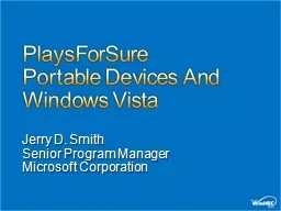 PlaysForSure Portable Devices And Windows Vista