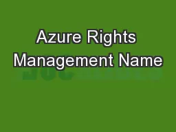 Azure Rights Management Name
