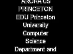 Provable Bounds for Learning Some Deep Representations Sanjeev Arora ARORA CS PRINCETON EDU Princeton University Computer Science Department and Center for Computational Intractability Princeton  USA 