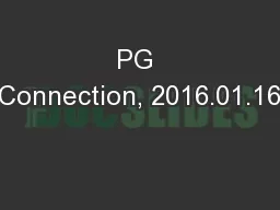 PG Connection, 2016.01.16
