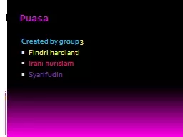 Puasa Created by group  3