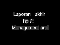 Laporan   akhir hp 7:  Management and