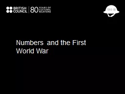 Numbers and  the First World War