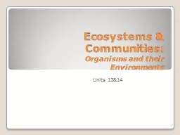 Ecosystems & Communities: