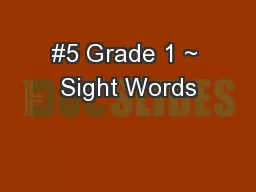 #5 Grade 1 ~ Sight Words